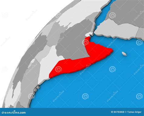 Somalia On Globe In Red Stock Illustration Illustration Of Politics