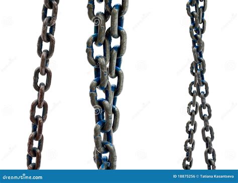 Old Steel Chain On White Background Stock Photo Image Of Strength