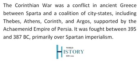 What Was The Corinthian War 395387 Bc
