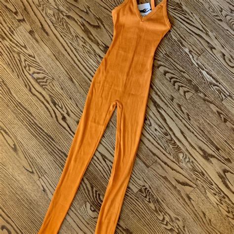 Naked Wardrobe Women S Orange Jumpsuit Depop