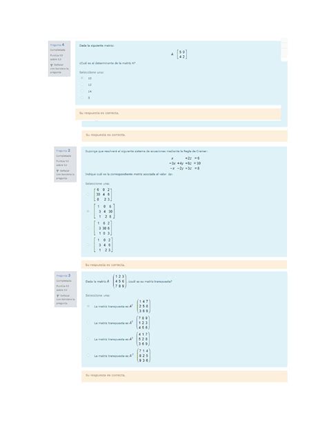 Algebra Lineal Examen Semana 1 Studocu