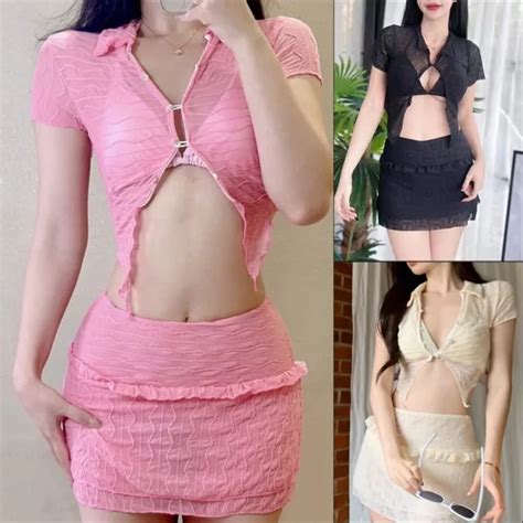 ENSEMBLE BIKINI FEMME deux pièces style coréen maillots de bain conservateurs EUR 26 41