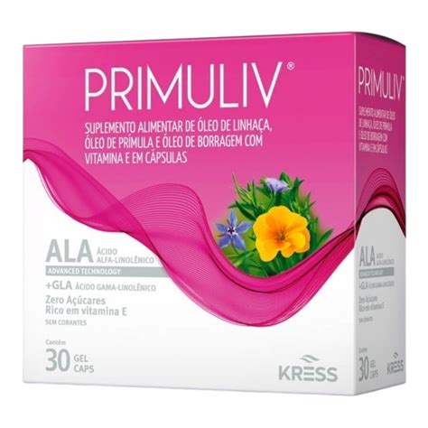 Oleo De Primula Borragem E Linhaça - Primuliv (óleo De Borragem, Prímula, Linhaça,vit.e) 30 capsúlas ...
