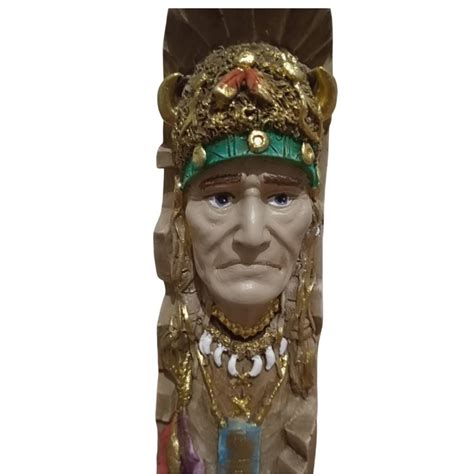 Escultura Imagem Gesso Índio Sioux Americano Nude Elo