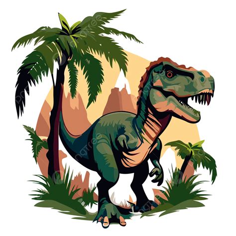 Adesivo De Dinossauro Vetor PNG Estilo De Desenho Animado