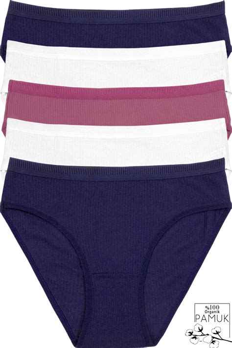 Humaone Kadın 100 Pamuk 5 li Fitilli Bel Bikini Külot Lacivert Beyaz Gül Kurusu Bk2 a4 Fiyatı