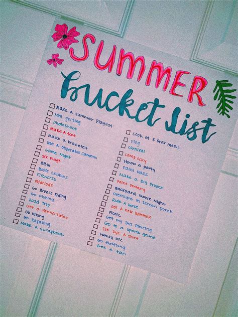 Bucket List Aesthetic Bucket List For Teens Summer Fun List Summer