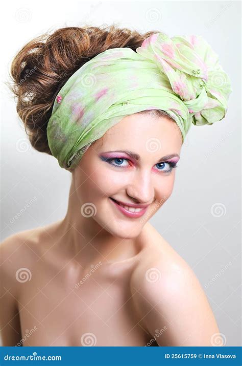 Beautiful Woman S Portrait On Light Background Stock Image Image Of Cute Naked