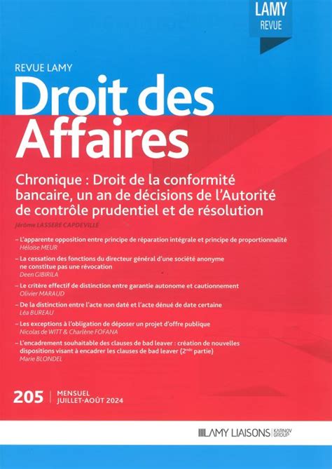 revue lamy droit des affaires fnps
