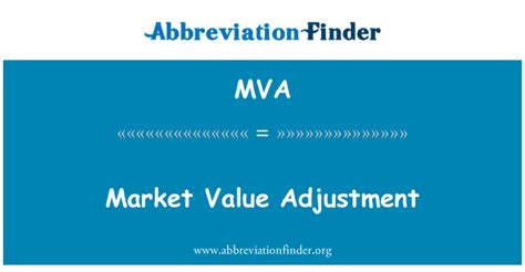 meaning  mva market  adjustment abbreviation finder