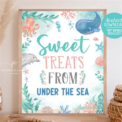 Under The Sea Treats Sign Etsy