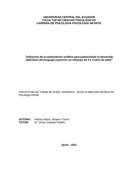 Pdf Universidad Central Del Ecuador Facultad De Ciencias