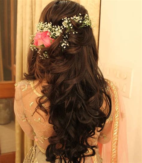 27 Effortlessly Stylish Half Tie Hairstyles We Spotted On Real Brides Engagement Hairstyles