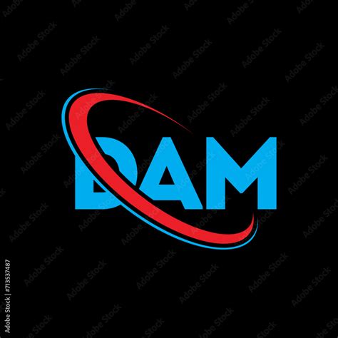 DAM logo. DAM letter. DAM letter logo design. Intitials DAM logo linked with circle and ...