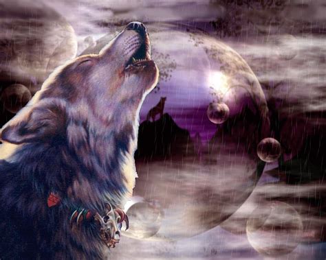 Wolf Howling At The Moon Digital Art By Johnnie Art Pixels