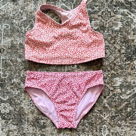 Art Class Swim Girls Art Class L 12 Pink Leopard Print Bikini Set Poshmark