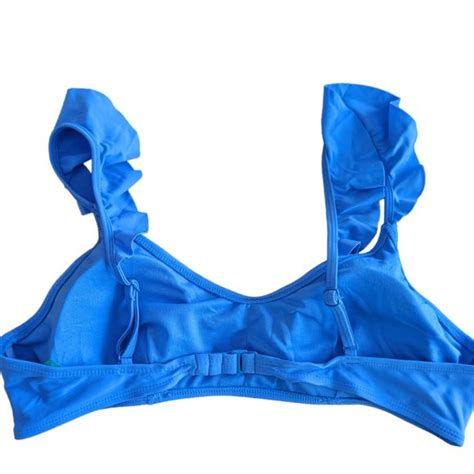 No Boundaries Swim Womens No Boundaries Ruffle Strap Bikini Top Blue Size Xl Poshmark