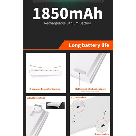 Royal Kludge Rgb Triple Mode Bt G Usb C Hot Swappable Mechanical Keyboard Keys Rk