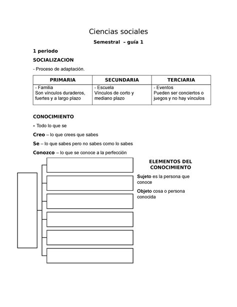 Ciencias Sociales Ejercicios Del Tema Ciencias Sociales Semestral