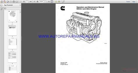 Cummins Qsc83 Qsl9 Engine Operation Maintenance Manual Auto Repair