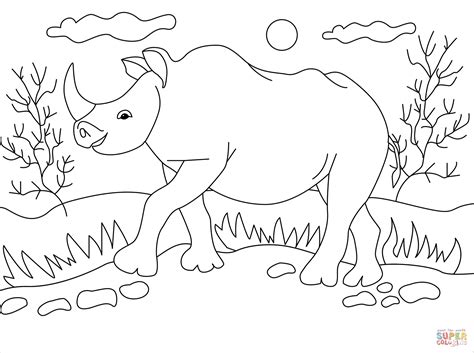Rhinoceros Coloring Page Free Printable Coloring Pages