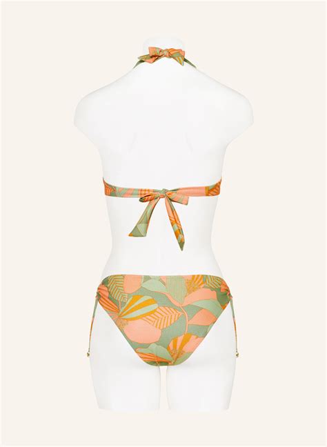 watercult Basic Bikini Hose RETRO TRIBUTES mit Glitzergarn in hellgrün hellorange