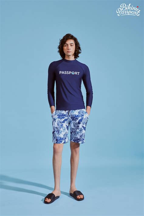 Áo Bơi Nam BIKINI PASSPORT kiểu tay dài Xanh Navy