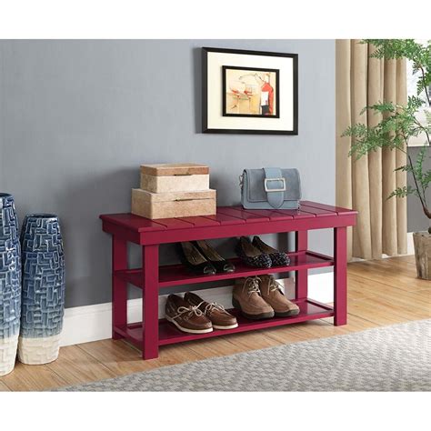 Convenience Concepts Oxford Utility Mudroom Bench Cranberry Red Michaels