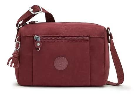 Bolsa bandolera Kipling Wes diseño liso de nailon tango red con correa