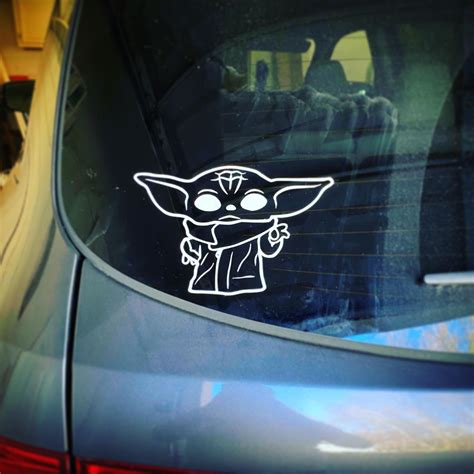 I Made A Custom Baby Yoda Decal For My Car Rstarwars