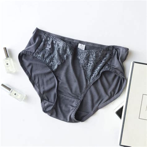 Women Lace Silk Panties Nude Feel Lady Breathable Silk Briefs Underwear Buy Silk Womens Long