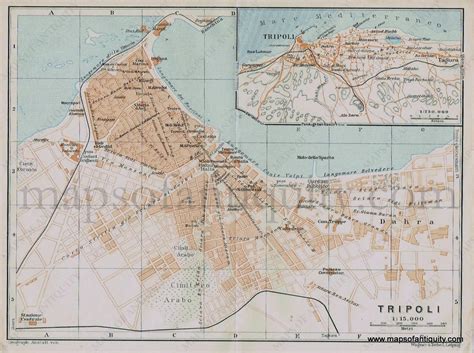 1886 - Tripoli - Antique Map – Maps of Antiquity