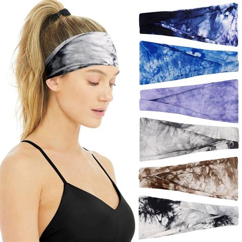 Huachi Headbands For Women Athletic Sweat Bands Tie Dye