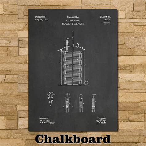 Dynamite Alfred Nobel Patent Print Art 1866 | Etsy