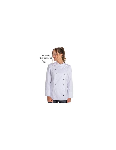 CHAQUETA COCINA MUJER CORCHETES BLANCA Vestuario hostelería