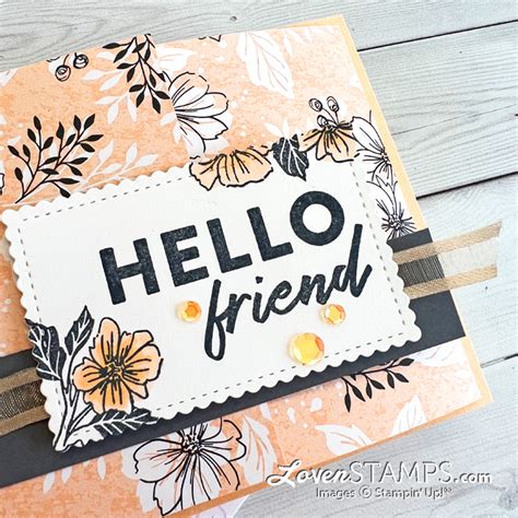 Fresh Friday Makeover Friendly Hello DSP Card Base With Stampin Up