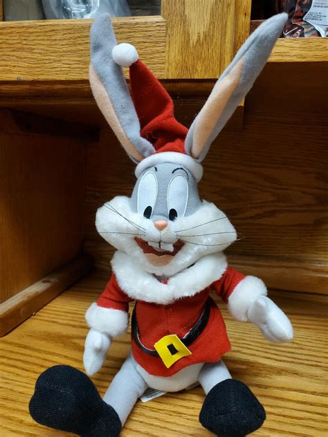 Looney Tunes 1997 Bugs Bunny Santa Claus Plush 9 Warner Bros Holiday