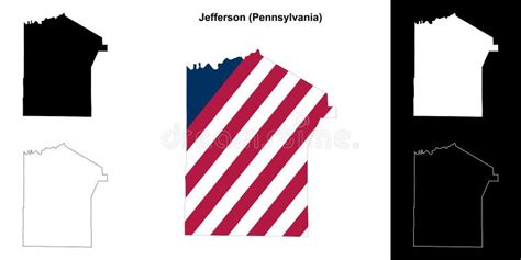 Jefferson Outline Map Stock Vector Illustration Of Area 324075234