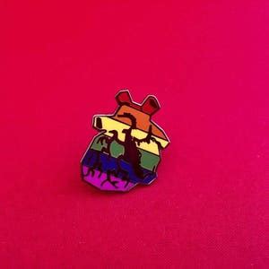 Gay Pride Heart Hard Enamel Pin Queer Bi Lgbtq Pansexual Etsy