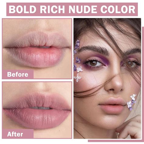 Cahiuyoa Juego De L Pices Labiales Mate Color Nude Terciopelo Mate Brillo De Labios Nude De