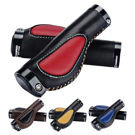 Ergonomic Leather Mountain Bike Handlebar Grips Bar Ends Suitable For