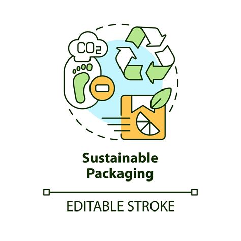 Sustainable packaging concept icon. Recycled materials. Reduce emission