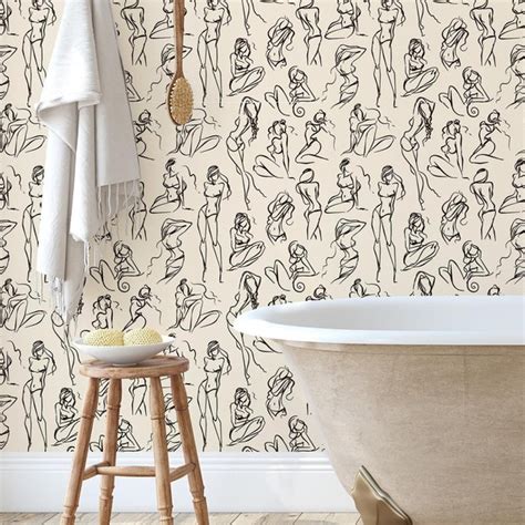 Stick On Wallpaper Nude Etsy