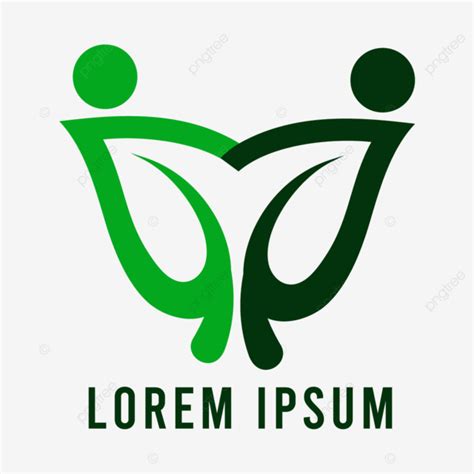 Logo Lingkungan Dengan Ide Manusia Dan Daun Simbol Lingkungan Hidup