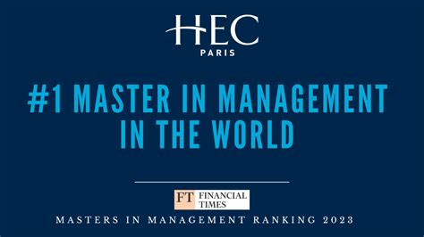 HEC Tops FT Global Ranking for MiM in Historic Performance | HEC Paris