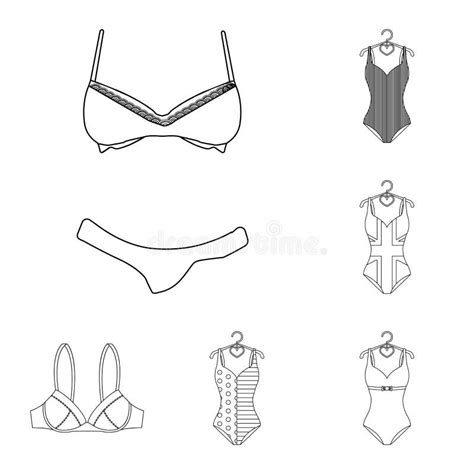 Ejemplo Del Vector Del Bikini Y Del Icono De La Moda Fije Del Ejemplo Del Vector De La Acci N