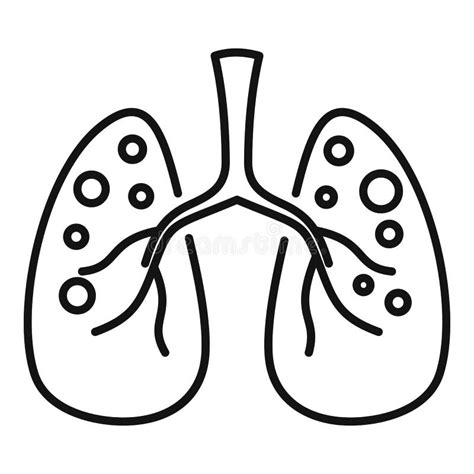 Tuberculosis Lungs Icon Outline Style Stock Vector Illustration Of