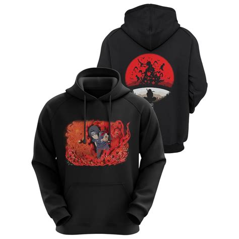 Blusa Moletom Canguru Capuz Anime Japonês Ninja Itachi Uchiha Akatsuki