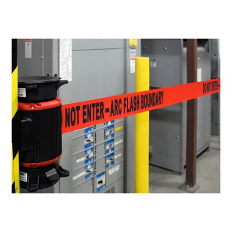 Banner Stakes 30 Red Do Not Enter Arc Flash Boundary Magnetic Wall