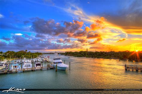 Jupiter Lighthouse Sunset At Waterway And Marina Hdr Photography By Captain Kimo